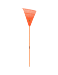 Vassoura Plástica Laranja Tramontina com 22 Dentes e Cabo de Madeira 120 cm 002